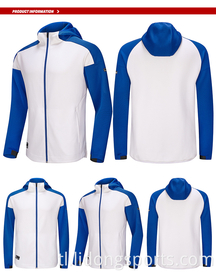 Mataas na kalidad na pasadyang koponan ng tagsibol na sports sports jacket starter men's casual pullover zip up jacket na may hoodies